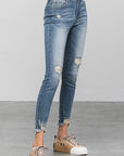 Denim Lab USA Distressed Raw Hem Skinny Jeans