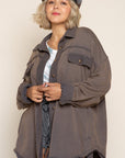 POL French Terry Oversized Shacket