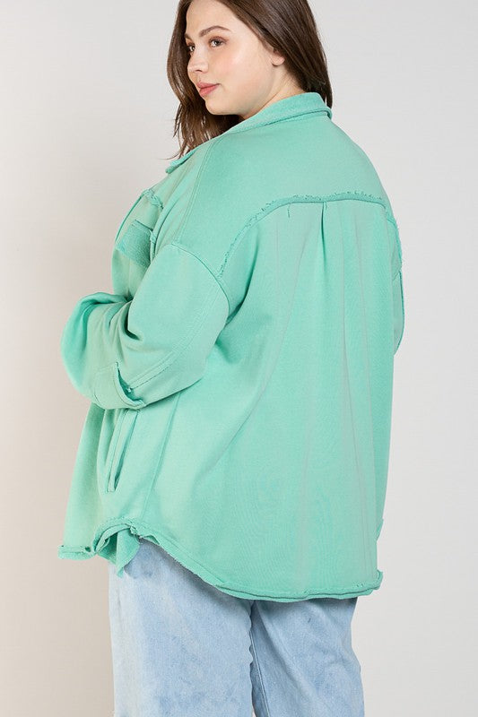 POL French Terry Oversized Shacket