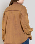 POL French Terry Oversized Shacket