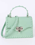 Tonal Studded Top Handle Swing Bag