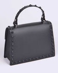 Tonal Studded Top Handle Swing Bag