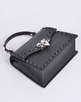 Tonal Studded Top Handle Swing Bag