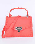 Tonal Studded Top Handle Swing Bag