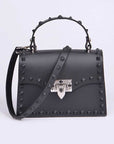 Tonal Studded Top Handle Swing Bag