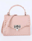 Tonal Studded Top Handle Swing Bag