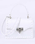 Tonal Studded Top Handle Swing Bag