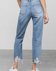 Insane Gene High Waist Heavy Distressed Girlfriend Jeans