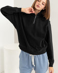 HYFVE Half Zip Drop Shoulder Sweatshirt