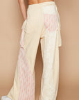 POL Crochet Contrast Drawstring Wide Leg Pants