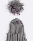 Raccoon Fur PomPom Beanie