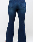 Denim Lab USA Plus Size Mid Rise Banded Wide Flare Jeans