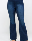 Denim Lab USA Plus Size Mid Rise Banded Wide Flare Jeans