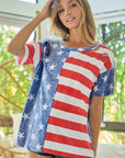 BiBi American Flag Theme Short Sleeve T-Shirt