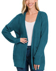 Zenana Low Gauge Waffle Open Cardigan Sweater