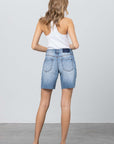 Denim Lab USA Ripped Raw Hem Bermuda Denim Shorts