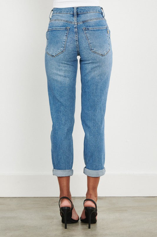 High Waisted Boyfriend Jeans - Online Only