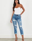 High Waisted Boyfriend Jeans - Online Only