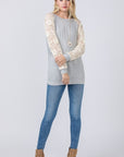 Lace Sleeve Raglan Tunic