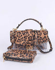 2 In 1 Leopard Printed Clear Bag