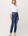 Flying Monkey Distressed Double Cuffed Mom Jean - Online Only