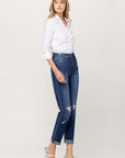 Flying Monkey Distressed Double Cuffed Mom Jean - Online Only