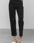 Insane Gene High Rise Premium Straight Jeans Black Denim