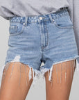 Denim Lab USA Rhinestone Denim Shorts