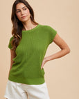 Annie Wear Round Neck Short Sleeve Sweater