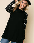 e Luna Polka Dot Turtleneck Top