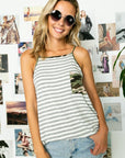 e Luna Plus Stripe Camo Mix Camisole