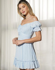 One and Only Collective Off Shoulder Ruffle Mini Dress - Online Only