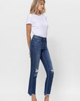 Flying Monkey Mid Rise Crop Slim Straight Medium Wash - Online Only