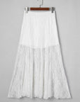 Floral Sheer Lace Flowy Maxi Skirt