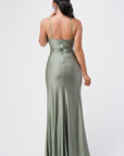 La Scala Tara Side Pleat Overlap Gown with Side Opening