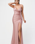 La Scala Tara Side Pleat Overlap Gown with Side Opening