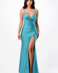 La Scala Tara Side Pleat Overlap Gown with Side Opening