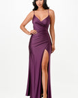 La Scala Tara Side Pleat Overlap Gown with Side Opening