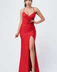 La Scala Tara Side Pleat Overlap Gown with Side Opening