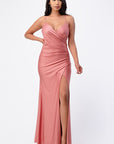 La Scala Tara Side Pleat Overlap Gown with Side Opening