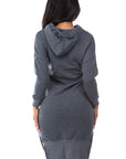 Midi Hoodie Dress by Claude in Charcoal