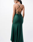 La Scala Back Lace Up Mermaid Dress with Shirring