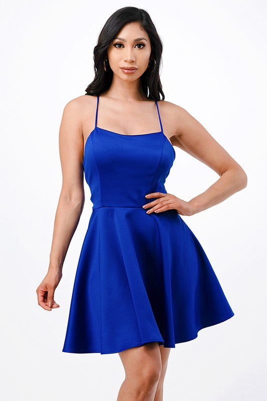 La Scala Satin Fit Flare Dress