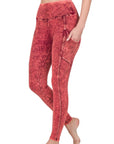 Zenana Mineral Washed Full Length Leggings - Online Only