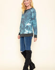 Tie Dye Raglan Two Tone Tunic