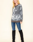 PLUS Tie Dye Raglan Two Tone Tunic