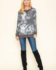 Tie Dye Raglan Two Tone Tunic