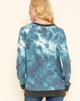 Tie Dye Raglan Two Tone Tunic