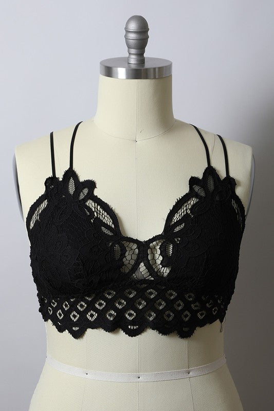 Sophie Crochet Lace Bralette - Black