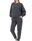 ZENANA Balloon Sleeve Sweatshirt & Sweatpants Set